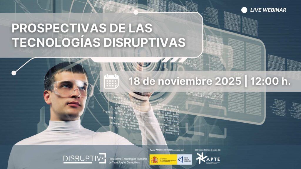 Cartel ponencia jornada sobre prospectivas de las tecnologías disruptivas